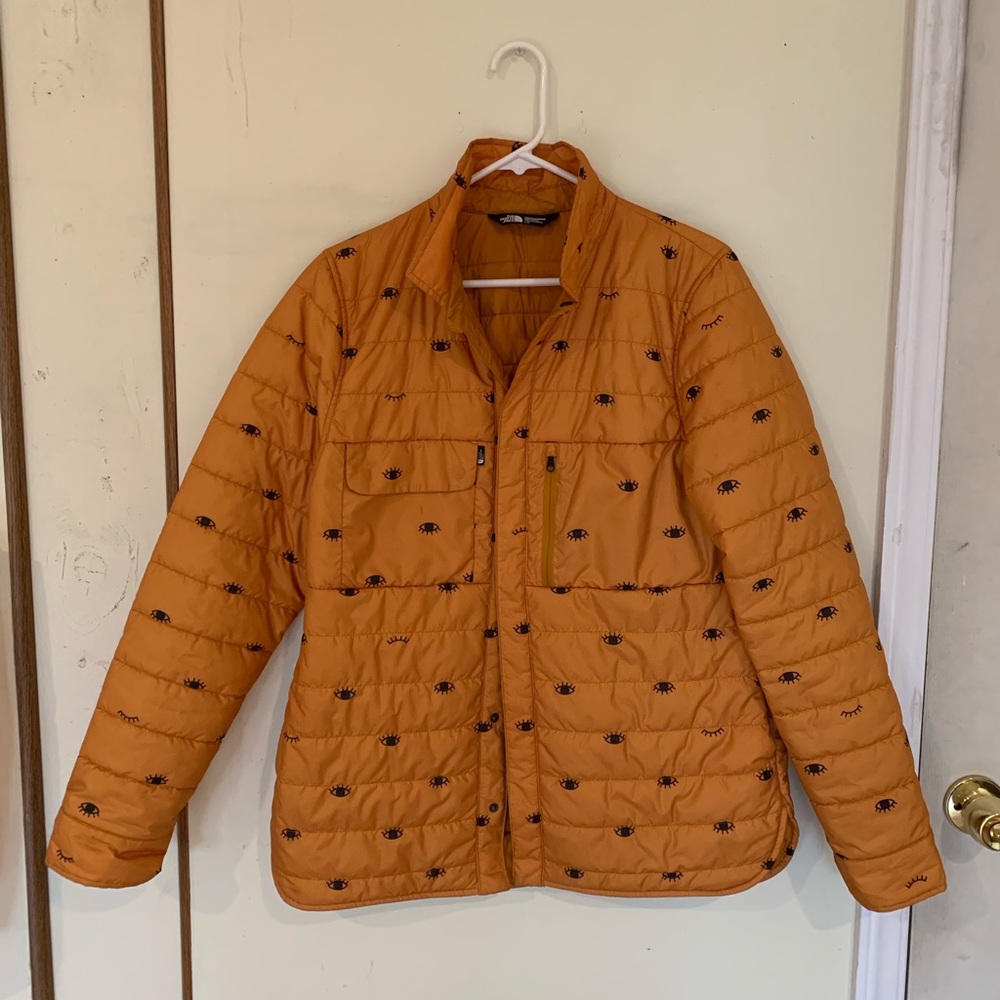 The North Face Yellow Printed Puffer Jacket